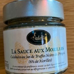 La Sauce morilles cuisinée au jus de truffe noire  6% de morilles    100 gr.