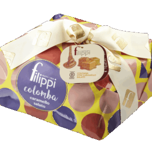 Colombe au caramel et beurre salé  de la  pâtisserie artisanale  Filippi   de 750 gr.