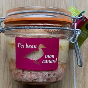 Terrine rustique de canard  « t&rsquo;es beau mon canard  »  de 320 gr.