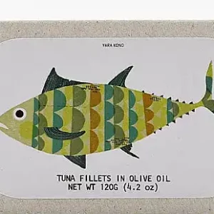 Filets de thon de la côte atlantique soigneusement préparés et conservés dans de l’huile d’olive.  120 gr